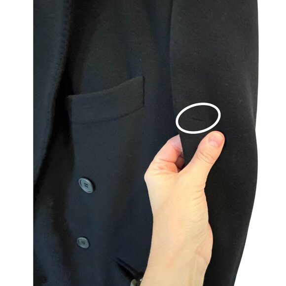 Giorgio Armani Le Collezioni Men Wool Double Breasted Trench Overcoat Black 44R - Picture 15 of 16